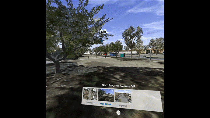 شبیه سازی راه آهن سبک کانبرا در برنامه کاربردی VR ArcGIS 360